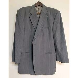 Hugo Boss Apollon Akropolos 48R Wool Gray Pinstriped Blazer Sport Jacket